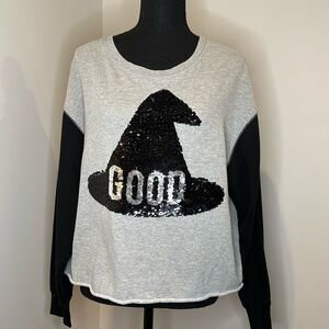 Good Witch/Bad Witch Hat Sequin Sweatshirt 🐈‍⬛🎃